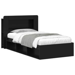 vidaXL &Aacute;gykeret t&aacute;rol&oacute;val fejt&aacute;ml&aacute;val Fekete 75 x 190 cm Szerelt Fa