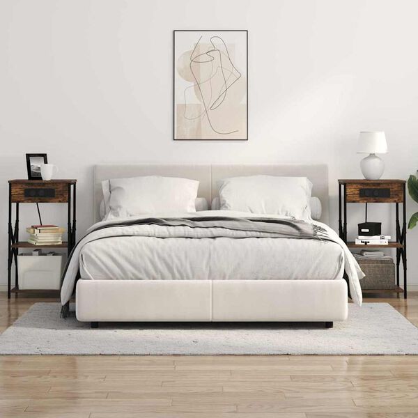 vidaXL &Eacute;jjeliszekr&eacute;ny polcokkal F&uuml;st&ouml;lt t&ouml;lgy 41 x 31 x 76 cm Faanyag