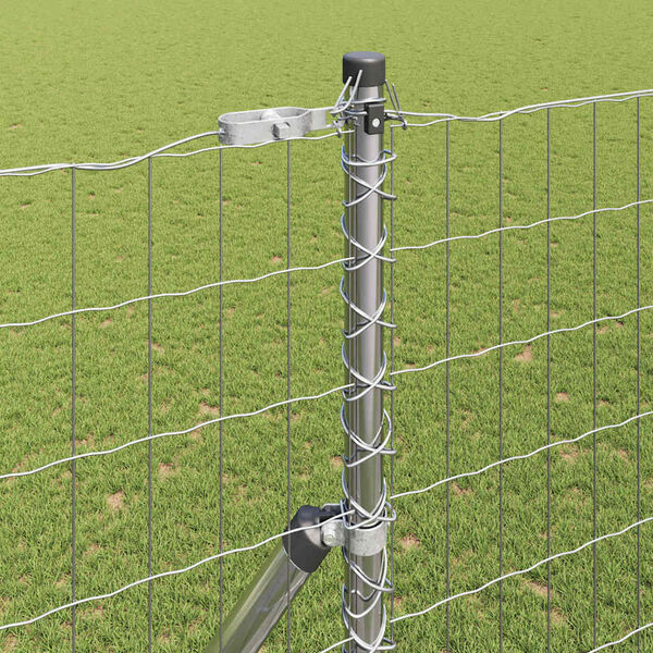 vidaXL Ker&iacute;t&eacute;s oszlopokkal Ez&uuml;st 1,5 x 10 m Ac&eacute;l &eacute;s PVC