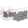 vidaXL 5 r&eacute;szes vegyes b&eacute;zs polyrattan kerti &eacute;tkezőgarnit&uacute;ra p&aacute;rn&aacute;kkal