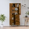 vidaXL füstös tölgy színű szerelt fa magasszekrény