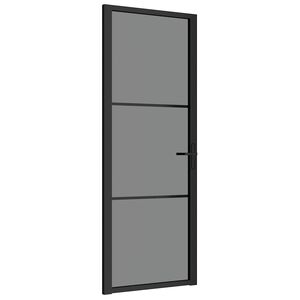 vidaXL fekete ESG &uuml;veg &eacute;s alum&iacute;nium belt&eacute;ri ajt&oacute; 76 x 201,5 cm