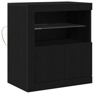 vidaXL LED t&aacute;lal&oacute; Fekete 60,5 x 37 x 67 cm Szerelt Fa