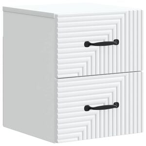 vidaXL Fali &eacute;jjeli szekr&eacute;ny fi&oacute;kkal Feh&eacute;r 34,5 x 33 x 40 cm Szerelt Fa