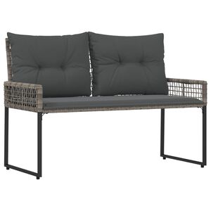 vidaXL Kerti pad p&aacute;rn&aacute;val Sz&uuml;rke 118 x 55 x 82 cm PE rattan &eacute;s sz&ouml;vet