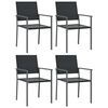vidaXL 4 db fekete polyrattan kerti sz&eacute;k p&aacute;rn&aacute;val 54x62,5x89 cm