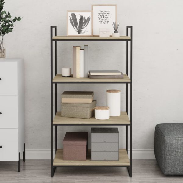 vidaXL 8 db sonoma-t&ouml;lgy sz&iacute;nű forg&aacute;cslap k&ouml;nyvespolc 60 x 50 x 1,5 cm