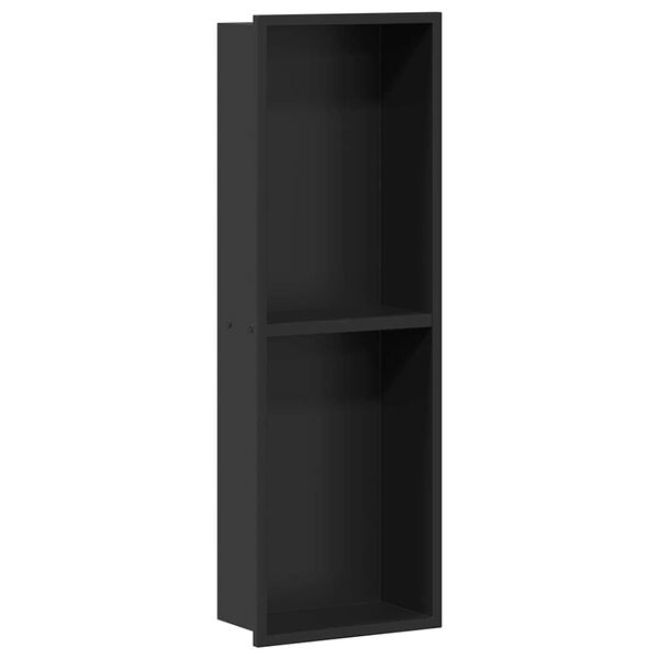 vidaXL Zuhany Niche Fekete 60 x 20 x 9,5 cm Rozsdamentes ac&eacute;l