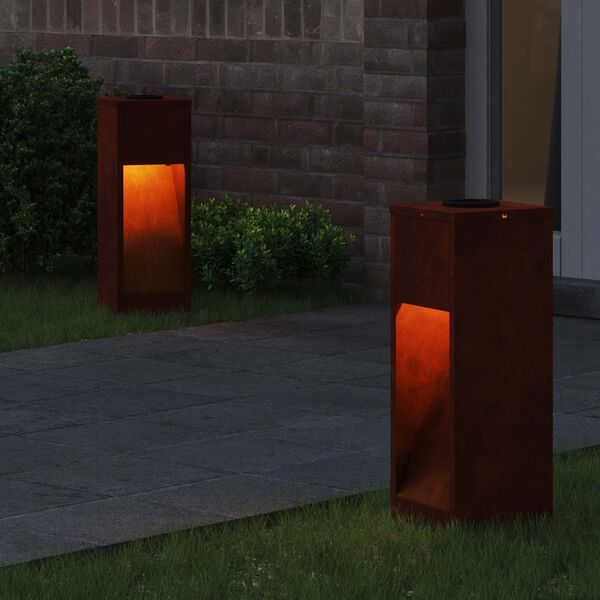 vidaXL Napelemes LED &Uacute;tjelző L&aacute;mpa 2 pcs Bronz Időj&aacute;r&aacute;s&aacute;ll&oacute; ac&eacute;l