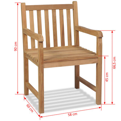 vidaXL 2 db tömör tíkfa kültéri szék