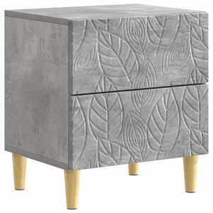 vidaXL &Eacute;jjeli asztal Betonsz&uuml;rke 43 x 34,5 x 48 cm Szerelt Fa