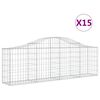 vidaXL 15 db &iacute;ves horganyzott vas gabion kos&aacute;r 200x30x60/80 cm