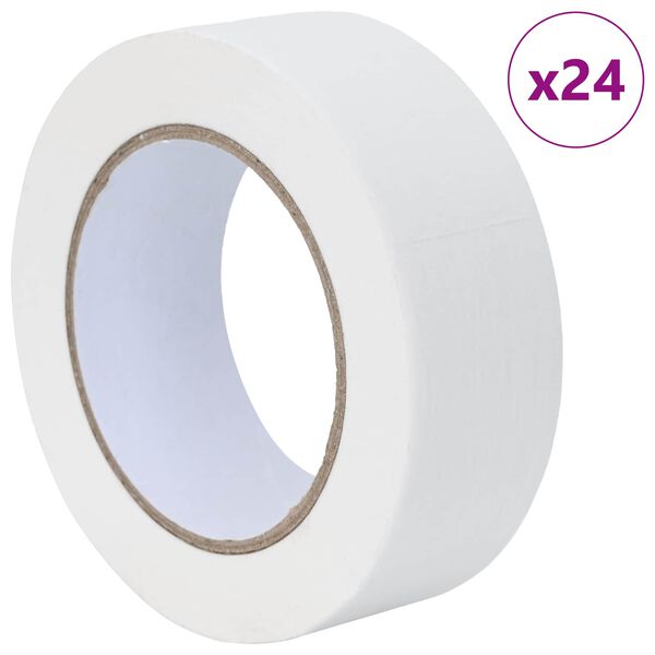 vidaXL Festő Maszkol&oacute; Szalagok 24 pcs Feh&eacute;r 38mm x 50m Pap&iacute;r