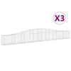 vidaXL 3 db &iacute;ves horganyzott vas gabion kos&aacute;r 400x30x40/60 cm