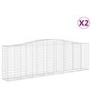 vidaXL 2 db &iacute;ves horganyzott vas gabion kos&aacute;r 400x50x120/140 cm