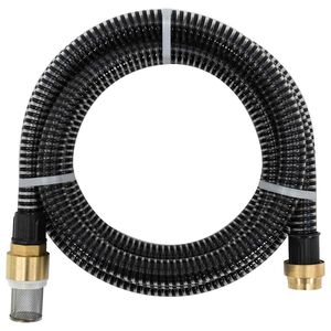 vidaXL fekete PVC sz&iacute;v&oacute;t&ouml;mlő s&aacute;rgar&eacute;z csatlakoz&oacute;kkal 1,1" 3 m