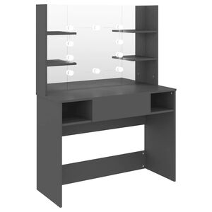 vidaXL sz&uuml;rke LED-es MDF sminkasztal 100 x 40 x 135 cm