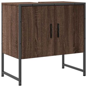 vidaXL barna t&ouml;lgy szerelt fa f&uuml;rdőszobai mosd&oacute;szekr&eacute;ny 60x33x60 cm