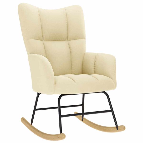 vidaXL kr&eacute;msz&iacute;nű sz&ouml;vet hintasz&eacute;k l&aacute;btart&oacute;val