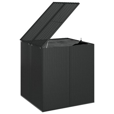 vidaXL fekete polyrattan kerti párnatartó doboz 100 x 97,5 x 104 cm