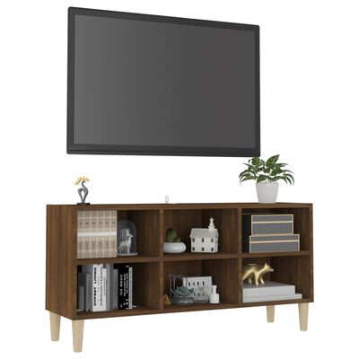 vidaXL barna tölgyszínű TV-szekrény tömör falábakkal 103,5x30x50 cm