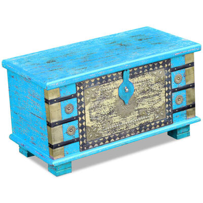 vidaXL 80x40x45 cm mangófa tárolóláda kék