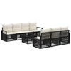 vidaXL Kerti Kanap&eacute; Szett 8 db Fekete 55 x 55 x 37 cm polirattan