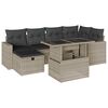 vidaXL 7 r&eacute;szes vil&aacute;gossz&uuml;rke polyrattan kerti &uuml;lőgarnit&uacute;ra p&aacute;rn&aacute;kkal