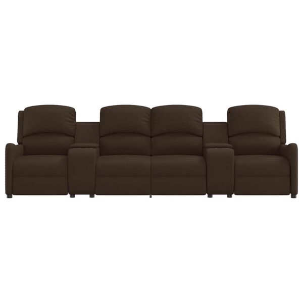 vidaXL 4 személyes fényes barna műbőr masszázsfotel pohártartóval