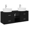 vidaXL F&uuml;rdőszobai Szekr&eacute;ny Szett 3 db Fekete 49,5 x 44,5 x 65 cm