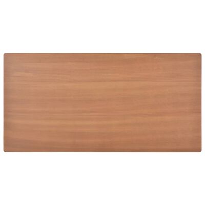 vidaXL barna tömör furnérlemez és acél ebédlőasztal 120 x 60 x 73 cm
