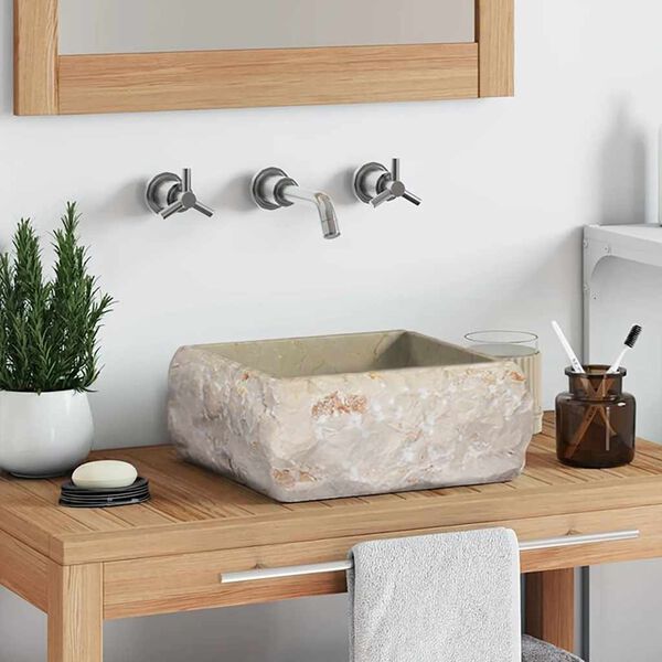 vidaXL kr&eacute;msz&iacute;nű m&aacute;rv&aacute;ny mosd&oacute;kagyl&oacute; 30 x 30 x 13 cm