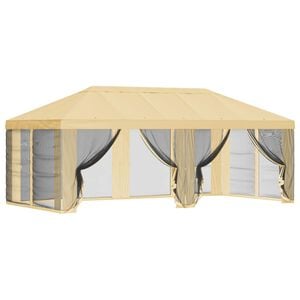 vidaXL Napernyő ponyva oldalfalakkal Kr&eacute;msz&iacute;nű 600,5 x 300,5 cm