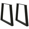 vidaXL 2 db fekete, V-alak&uacute; ac&eacute;l &eacute;tkezőasztal l&aacute;b 70 x (72-73,3) cm