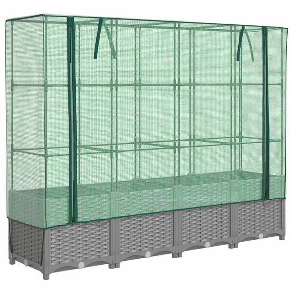 vidaXL rattan megjelen&eacute;sű magas&aacute;gy&aacute;s melegh&aacute;ztakar&oacute;val 160x40x138 cm
