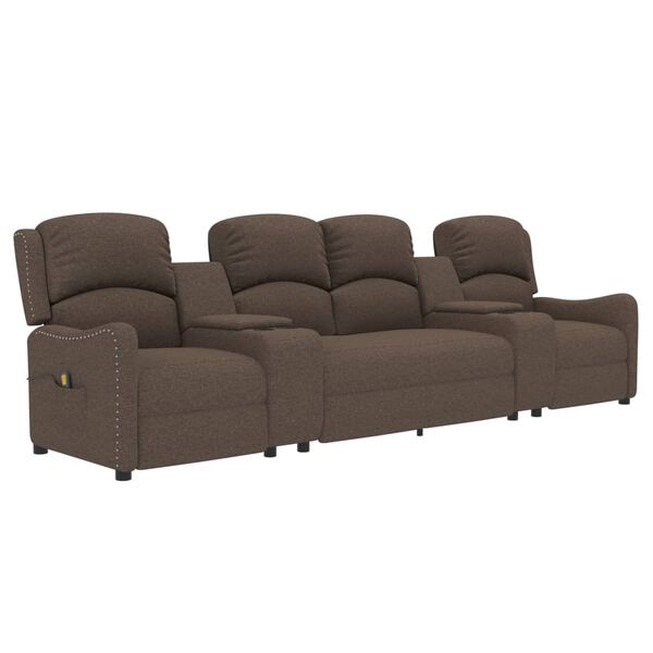 vidaXL 4szem&eacute;lyes t&oacute;psz&iacute;nű sz&ouml;vet d&ouml;nthető massz&aacute;zsfotel poh&aacute;rtart&oacute;val