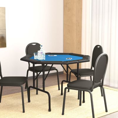 vidaXL 8-személyes kék összecsukható pókerasztal 108 x 108 x 75 cm