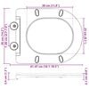 vidaXL WC &uuml;lőke Fekete 44 x 36,4 x 3,4 cm Duroplast