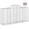 vidaXL 9 db &iacute;ves horganyzott vas gabion kos&aacute;r 200 x 50 x 100/120 cm