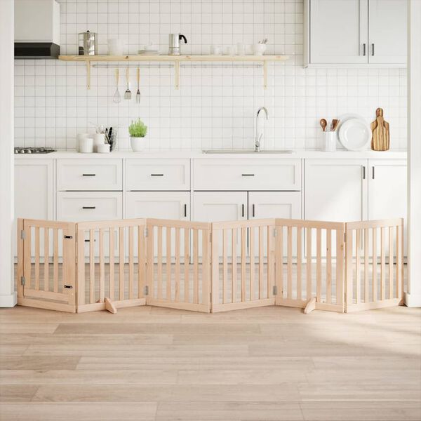 vidaXL összecsukható ajtós kutyakapu 6 panellel, 300 cm, nyárfa