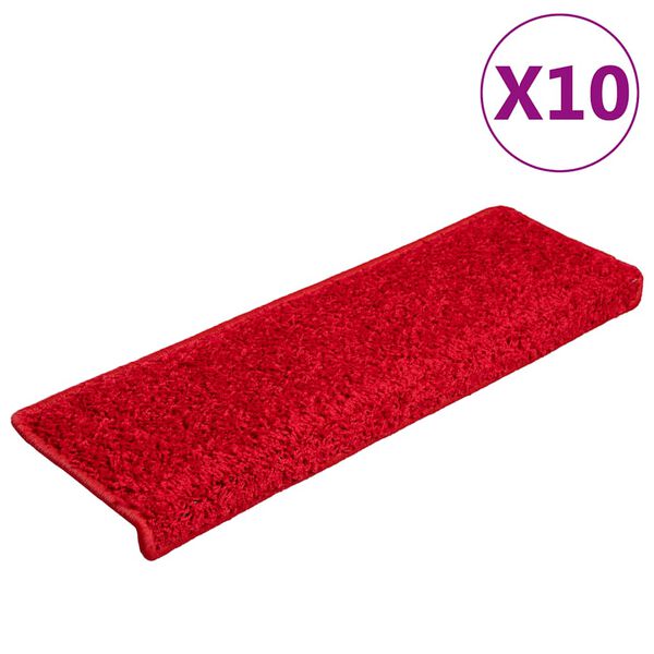 vidaXL 20 db piros, t&eacute;glalap alak&uacute; sz&eacute;lű l&eacute;pcsőszőnyeg 65 x 21 x 4 cm