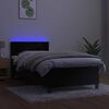 vidaXL fekete bársony rugós és LED-es ágy matraccal 80 x 200 cm