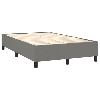 vidaXL sötétszürke szövet rugós ágy matraccal 120 x 200 cm