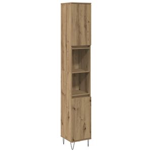 vidaXL k&eacute;zműves t&ouml;lgy sz&iacute;nű szerelt fa f&uuml;rdőszobaszekr&eacute;ny 30x30x190 cm