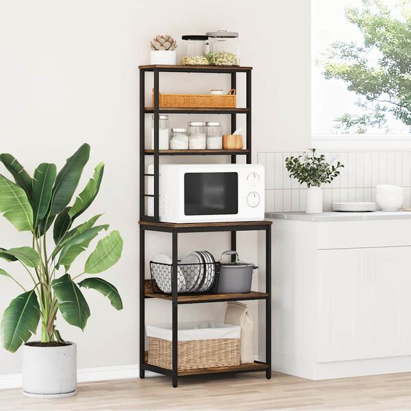 vidaXL Konyhai polc F&uuml;st&ouml;lt t&ouml;lgy 60 x 40 x 168 cm Faanyag