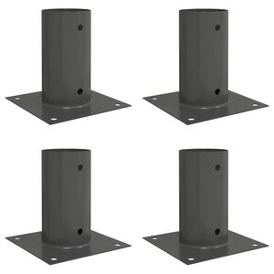 vidaXL Kerek F&ouml;ldbe S&uuml;llyesztett Horgony 4 pcs Antracitsz&uuml;rke F&eacute;m