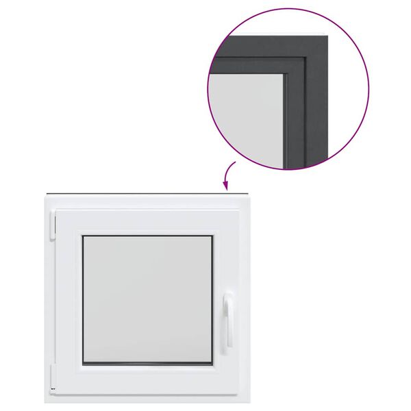 vidaXL "RISOR" pinceablak 50x50 cm, bukó-nyíló, DIN, bal oldali, antracit