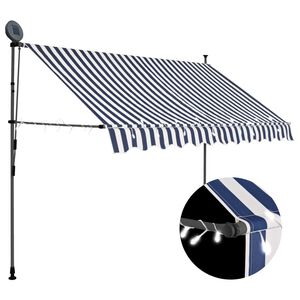 vidaXL k&eacute;k &eacute;s feh&eacute;r k&eacute;zzel kih&uacute;zhat&oacute; LED-es napellenző 250 cm