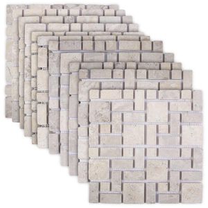vidaXL Mozaik Csemp&eacute;k Kr&eacute;msz&iacute;nű 30 x 30 cm M&aacute;rv&aacute;ny