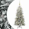 vidaXL Műanyag Hajtogat&oacute;s Kar&aacute;csonyfa 120 cm 150 LED Meleg feh&eacute;r